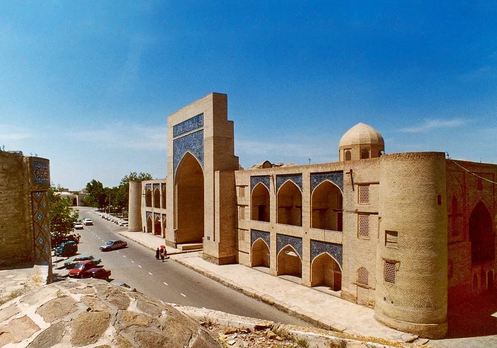 The madrasa and the street beside it, seen from above